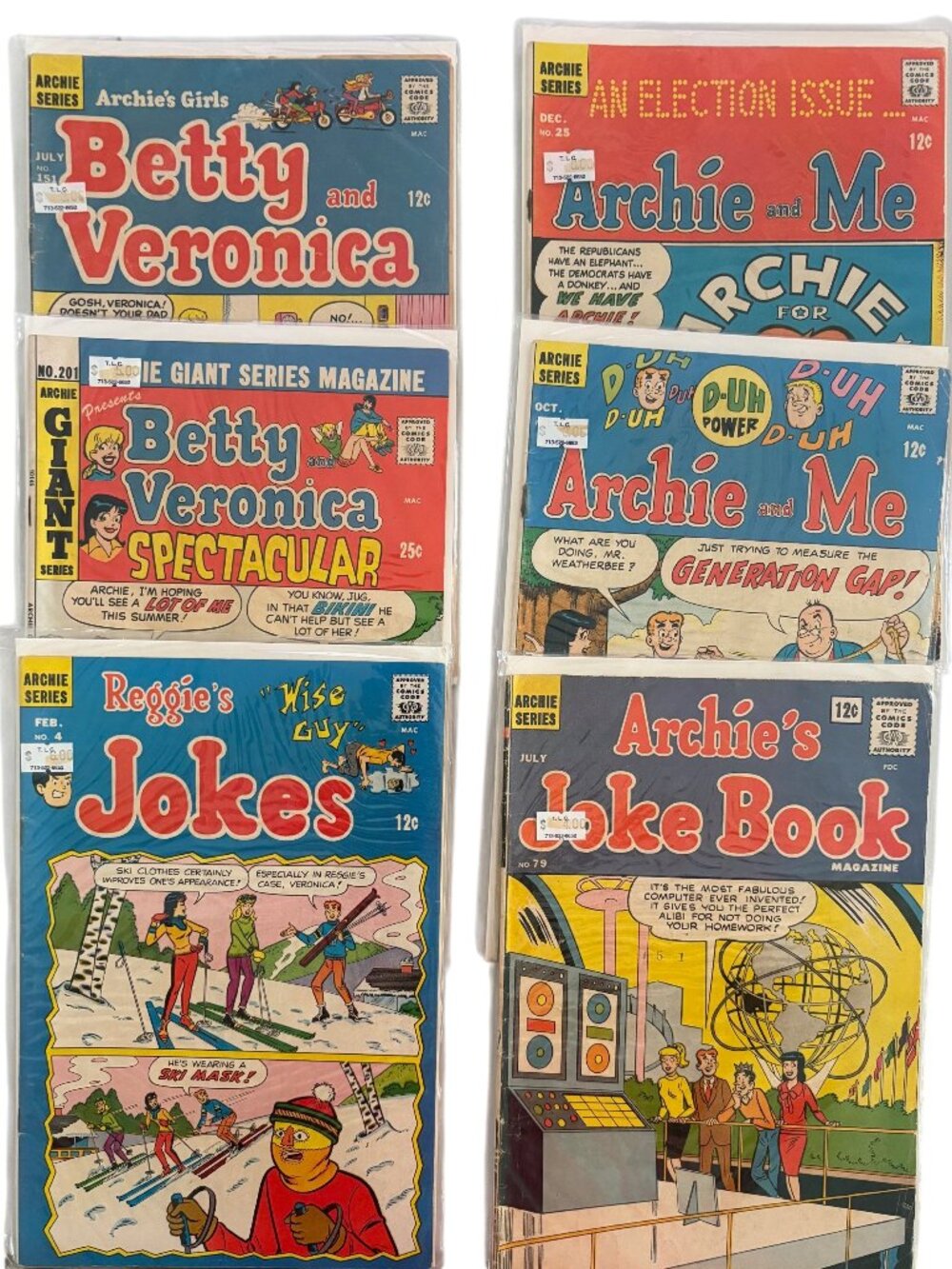 Lot of Six (6) 1960s Vintage Archie Series Comic Books